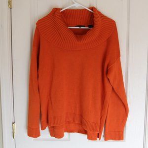 Jeanne Pierre Orange Cowl Neck Sweater Size L